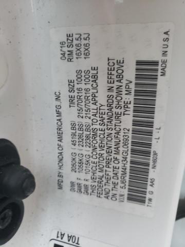 Photo 14 from auction – 2016 HONDA CR-V LX with VIN 5J6RM4H34GL069312