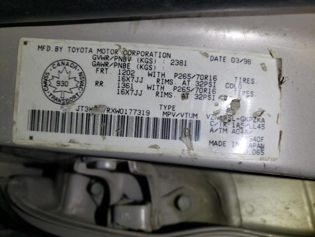 Photo 14 from auction – 1998 TOYOTA 4RUNNER LI with VIN JT3HN87RXW0177319