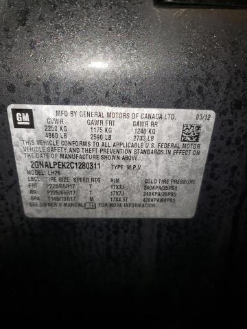 Photo 14 from auction – 2012 CHEVROLET EQUINOX LT with VIN 2GNALPEK2C1280311