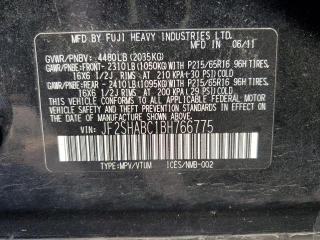 Photo 14 from auction – 2011 SUBARU FORESTER 2 with VIN JF2SHABC1BH766775