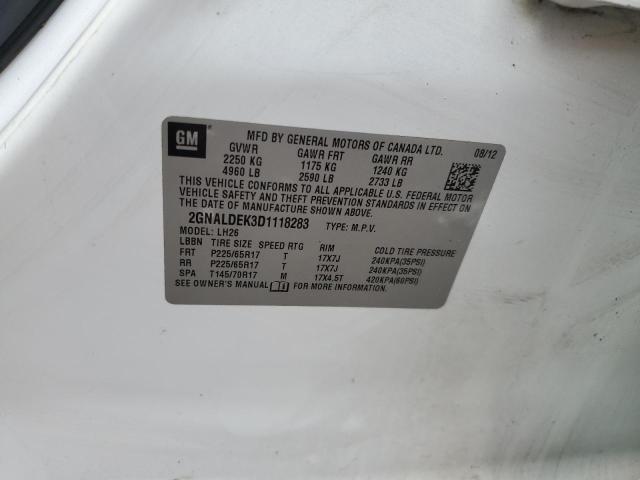 Photo 14 from auction – 2013 CHEVROLET EQUINOX LT with VIN 2GNALDEK3D1118283