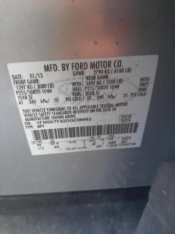 Photo 14 from auction – 2013 FORD EXPLORER L with VIN 1FM5K7F82DGC06662