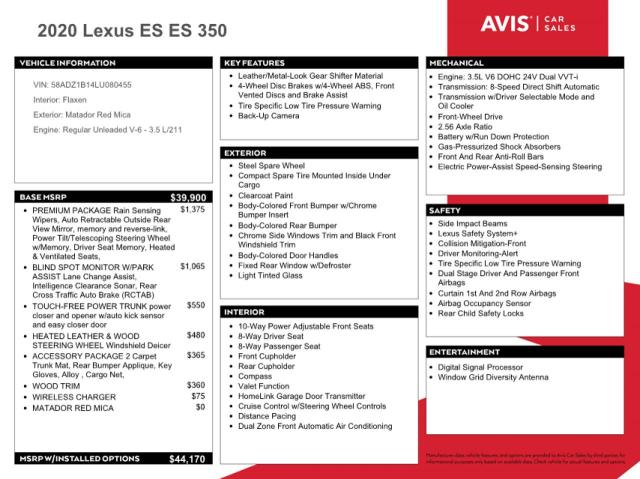 Photo 12 from auction – 2020 LEXUS ES 350 with VIN 58ADZ1B14LU080455