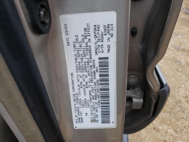 Photo 14 from auction – 2003 TOYOTA 4RUNNER SR with VIN JTEBU14R130013206