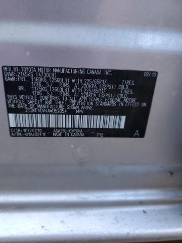 Photo 14 from auction – 2010 TOYOTA RAV4 with VIN 2T3KF4DV4AW052054