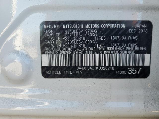 Photo 14 from auction – 2019 MITSUBISHI OUTLANDER with VIN JA4AP3AU1KU020248