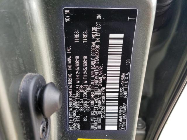Photo 14 from auction – 2019 TOYOTA HIGHLANDER with VIN 5TDBZRFH2KS934726