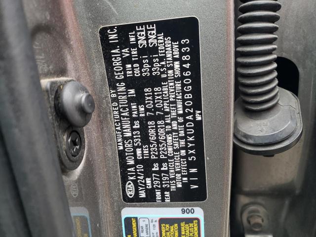 Photo 14 from auction – 2011 KIA SORENTO EX with VIN 5XYKUDA20BG064833