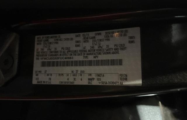 Photo 10 from auction – 2015 FORD ESCAPE SE with VIN 1FMCU0GX0FUC40683