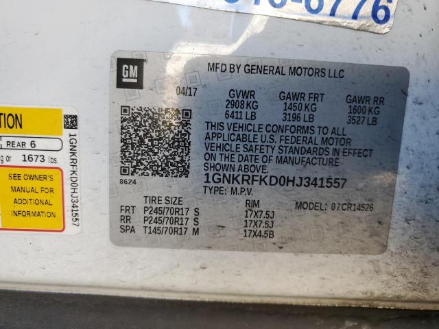 Photo 14 from auction – 2017 CHEVROLET TRAVERSE L with VIN 1GNKRFKD0HJ341557