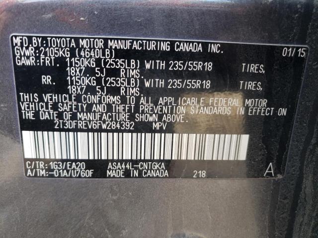 Photo 14 from auction – 2015 TOYOTA RAV4 LIMIT with VIN 2T3DFREV6FW284392