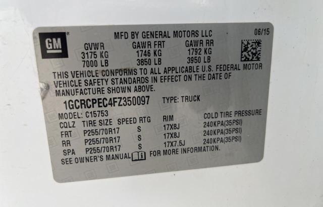 Photo 10 from auction – 2015 CHEVROLET SILVERADO with VIN 1GCRCPEC4FZ350097