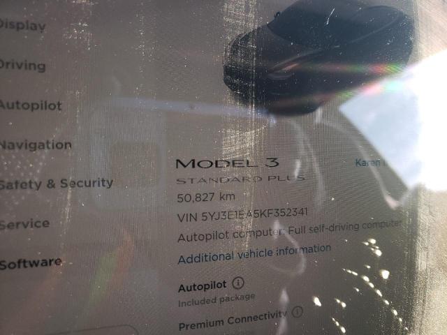 Photo 9 from auction – 2019 TESLA MODEL 3 with VIN 5YJ3E1EA5KF352341