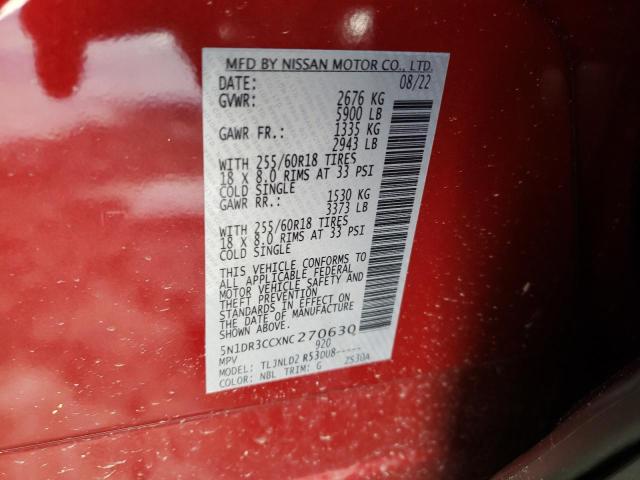 Photo 14 from auction – 2022 NISSAN PATHFINDER with VIN 5N1DR3CCXNC270630