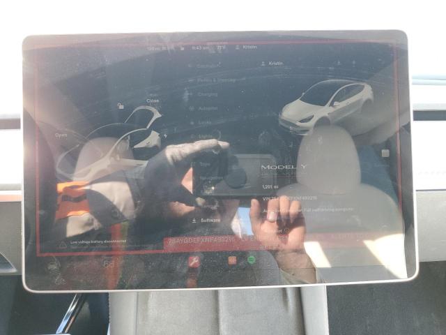Photo 9 from auction – 2022 TESLA MODEL Y with VIN 7SAYGDEFXNF493216