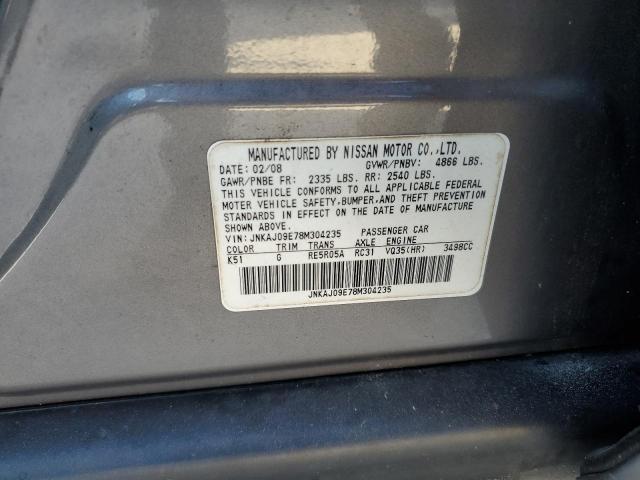 Photo 14 from auction – 2008 INFINITI EX35 BASE with VIN JNKAJ09E78M304235