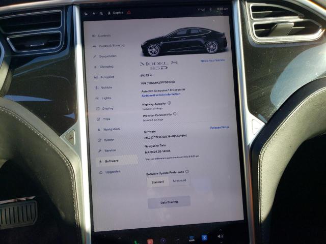 Photo 9 from auction – 2015 TESLA MODEL S 85 with VIN 5YJSA1H27FF081302