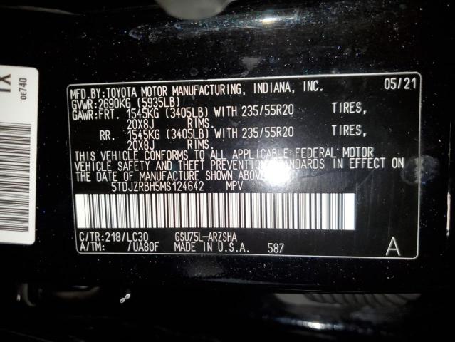 Photo 14 from auction – 2021 TOYOTA HIGHLANDER with VIN 5TDJZRBH5MS124642
