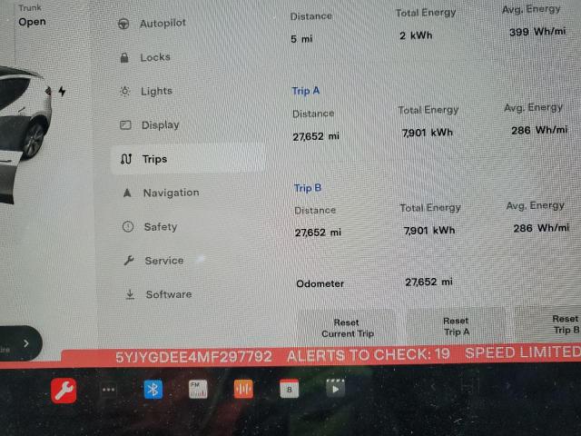 Photo 9 from auction – 2021 TESLA MODEL Y with VIN 5YJYGDEE4MF297792