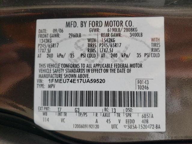 Photo 14 from auction – 2007 FORD EXPLORER E with VIN 1FMEU74E17UA59520