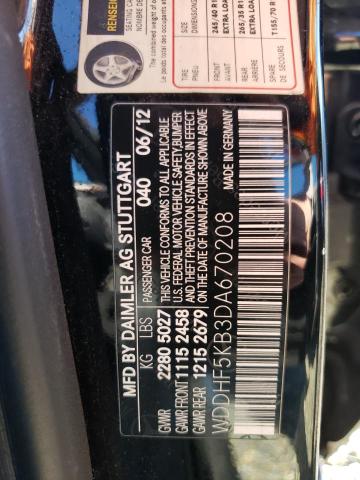 Photo 10 from auction – 2013 MERCEDES-BENZ E 350 with VIN WDDHF5KB3DA670208