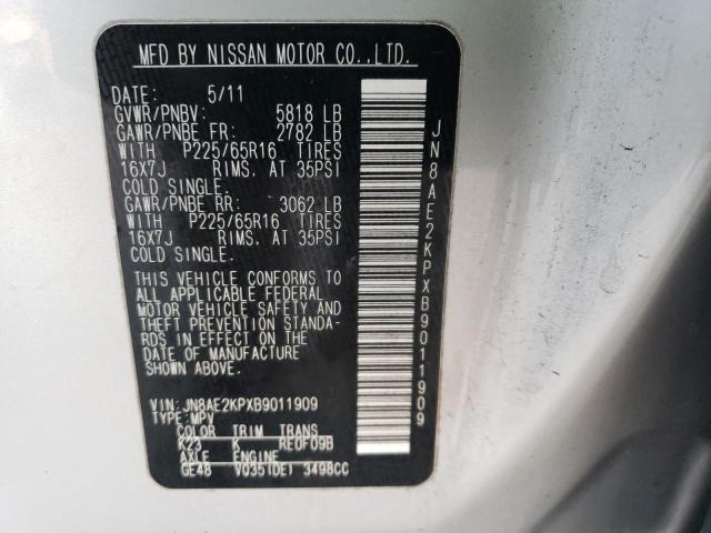 Photo 14 from auction – 2011 NISSAN QUEST S with VIN JN8AE2KPXB9011909