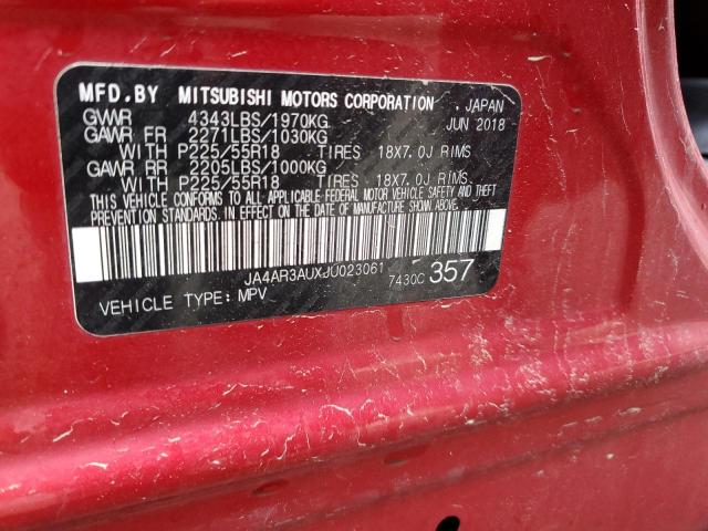 Photo 14 from auction – 2018 MITSUBISHI OUTLANDER with VIN JA4AR3AUXJU023061