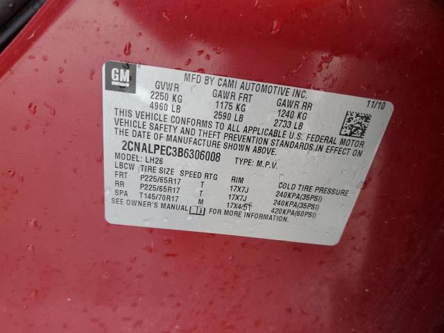 Photo 14 from auction – 2011 CHEVROLET EQUINOX LT with VIN 2CNALPEC3B6306008