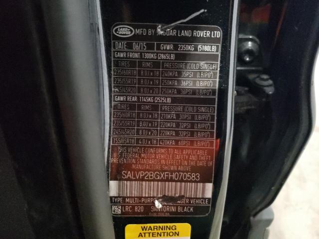 Photo 14 from auction – 2015 LAND ROVER RANGE ROVE with VIN SALVP2BGXFH070583