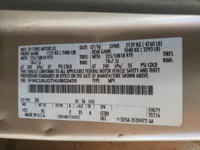 Photo 14 from auction – 2017 FORD ESCAPE TIT with VIN 1FMCU9JD7HUB02435