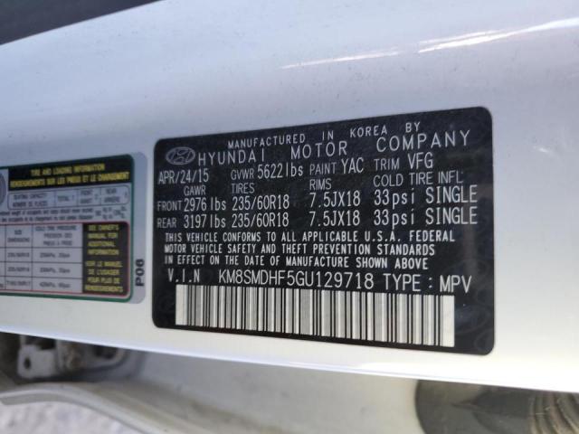 Photo 14 from auction – 2016 HYUNDAI SANTA FE S with VIN KM8SMDHF5GU129718
