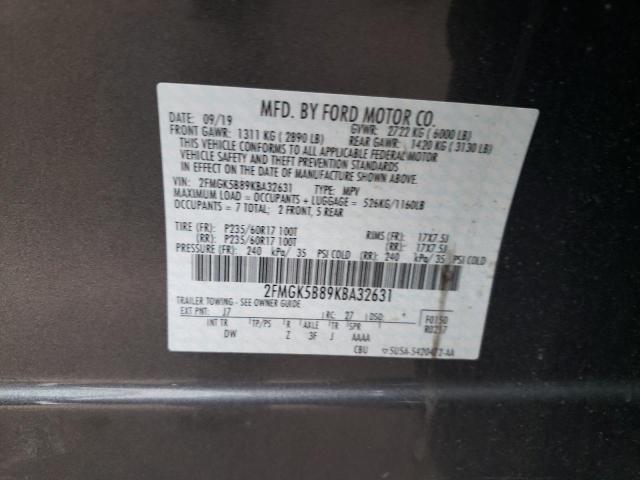 Photo 14 from auction – 2019 FORD FLEX SE with VIN 2FMGK5B89KBA32631