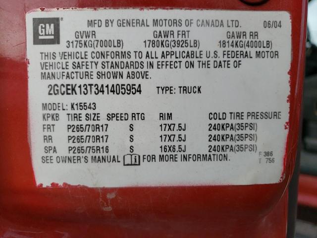 Photo 10 from auction – 2004 CHEVROLET SILVERADO with VIN 2GCEK13T341405954