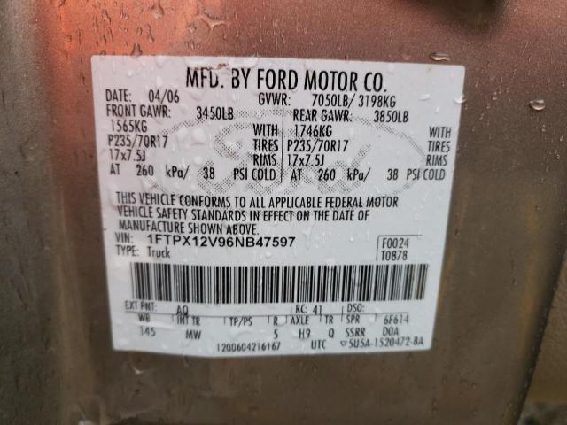 Photo 14 from auction – 2006 FORD F150 with VIN 1FTPX12V96NB47597