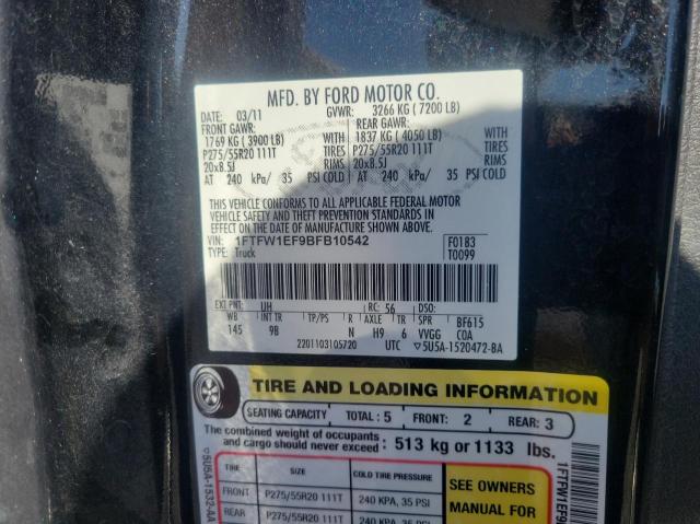Photo 10 from auction – 2011 FORD F150 SUPER with VIN 1FTFW1EF9BFB10542