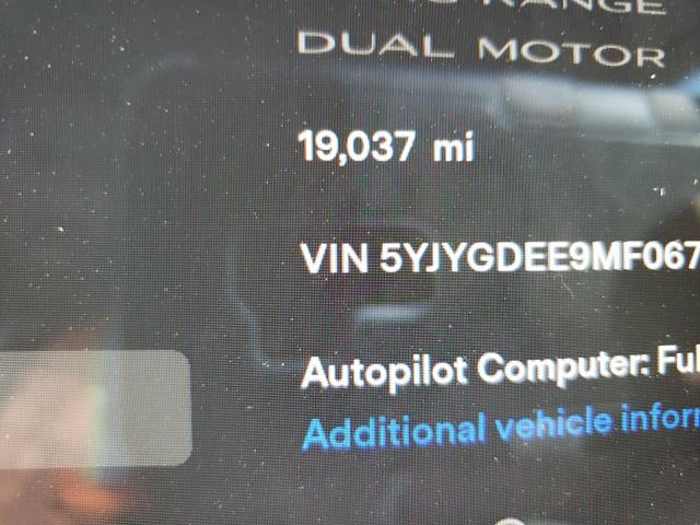 Photo 9 from auction – 2021 TESLA MODEL Y with VIN 5YJYGDEE9MF067794