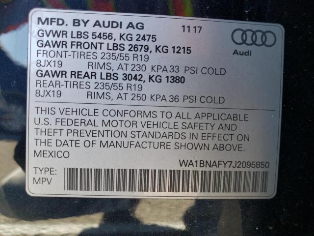 Photo 14 from auction – 2018 AUDI Q5 PREMIUM with VIN WA1BNAFY7J2095850