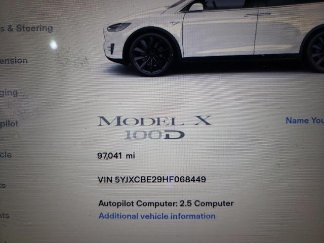 Photo 9 from auction – 2017 TESLA MODEL X with VIN 5YJXCBE29HF068449