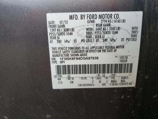 Photo 14 from auction – 2013 FORD EXPLORER L with VIN 1FM5K8F84DGA87938