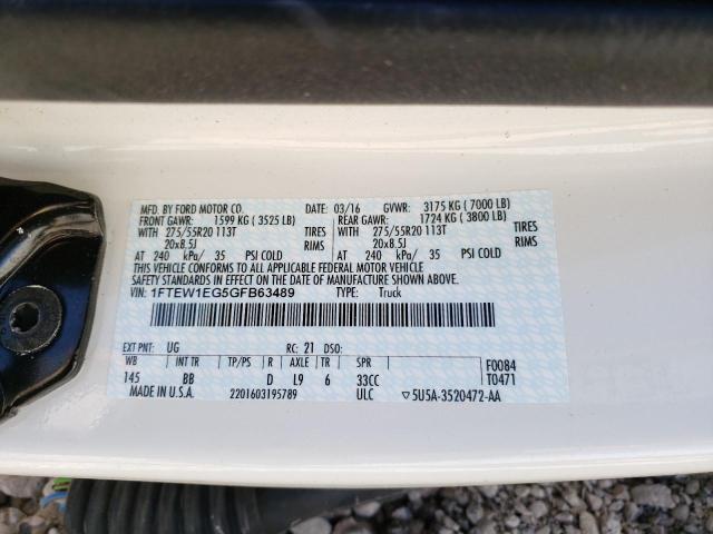 Photo 10 from auction – 2016 FORD F150 SUPER with VIN 1FTEW1EG5GFB63489