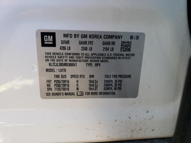 Photo 14 from auction – 2021 CHEVROLET TRAX 1LT with VIN KL7CJLSB5MB306841