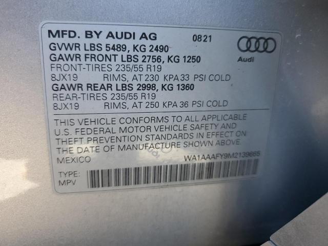 Photo 14 from auction – 2021 AUDI Q5 PREMIUM with VIN WA1AAAFY9M2139665