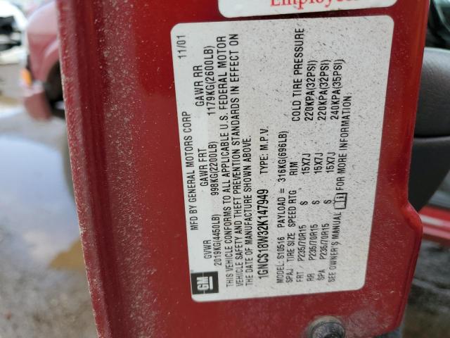 Photo 14 from auction – 2002 CHEVROLET BLAZER with VIN 1GNCS18W32K147949