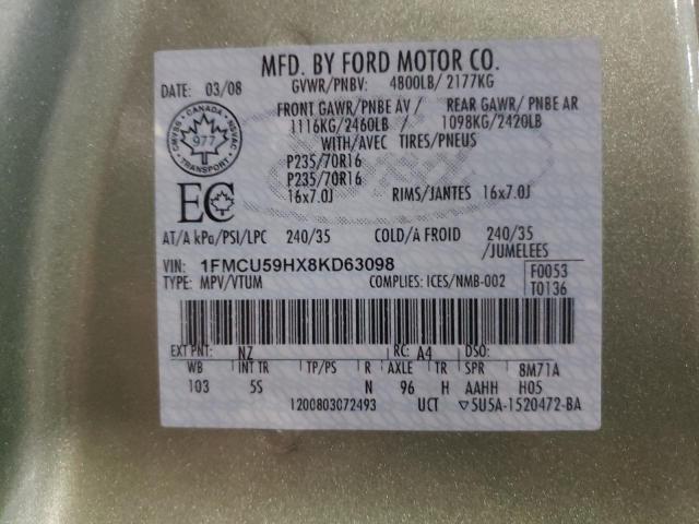 Photo 14 from auction – 2008 FORD ESCAPE HEV with VIN 1FMCU59HX8KD63098