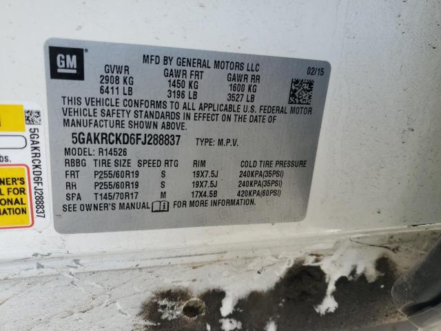 Photo 14 from auction – 2015 BUICK ENCLAVE with VIN 5GAKRCKD6FJ288837