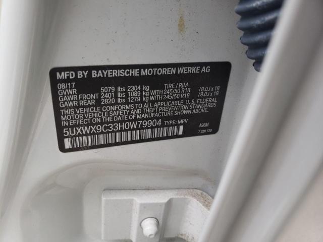 Photo 14 from auction – 2017 BMW X3 XDRIVE2 with VIN 5UXWX9C33H0W79904