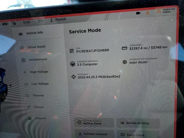 Photo 9 from auction – 2018 TESLA MODEL 3 with VIN 5YJ3E1EA7JF024689