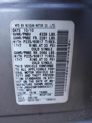 Photo 14 from auction – 2011 NISSAN ROGUE S with VIN JN8AS5MT8BW563317