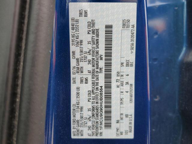 Photo 14 from auction – 2017 FORD ESCAPE SE with VIN 1FMCU9G90HUB08564