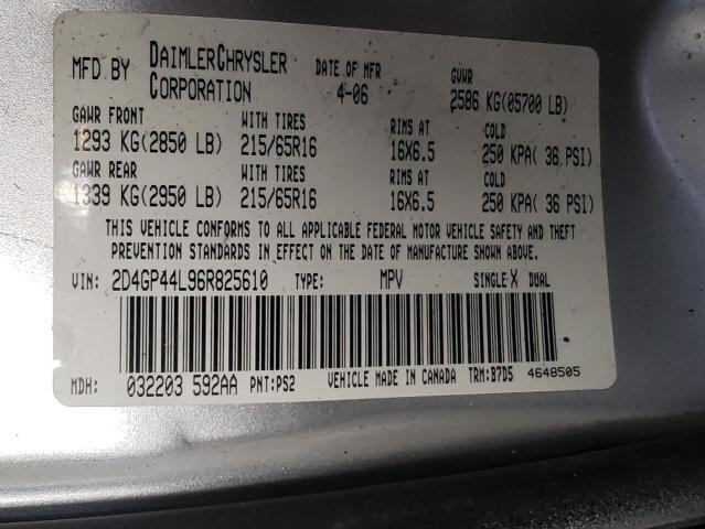 Photo 14 from auction – 2006 DODGE GRAND CARA with VIN 2D4GP44L96R825610